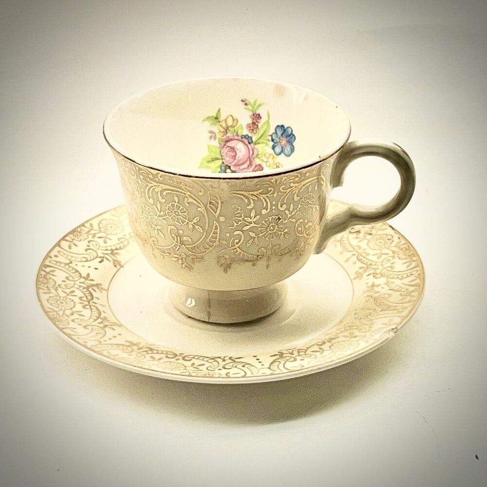 RARE Bavaria Tirschenreuth PT Germany Demitasse Coffee Tea Cup & Saucer~ Vintage